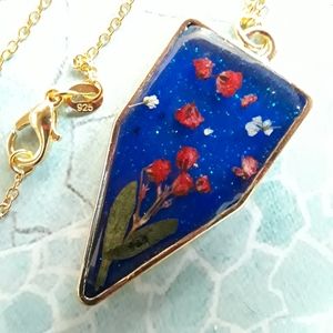 💜FLOWER NECKLACE WITH 925s CHAIN